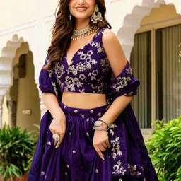 JIHU CULTURE Embroidered Ready to Wear Lehenga & Blouse With Dupatta image 2