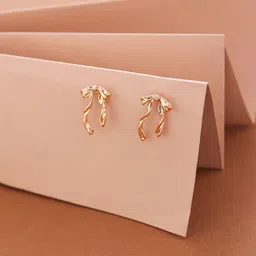 ToniQ Gold-Plated Contemporary Shaped Studs image 3