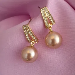 Zhouse Gold-Plated Crystals Studded Rectangle Drop Earrings-picture-19