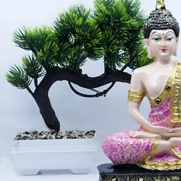 Aura 2 Pieces White Buddha Idol Showpiece-image-23