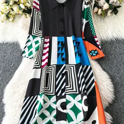 TOONKY Print Shirt Midi Dress-picture-42