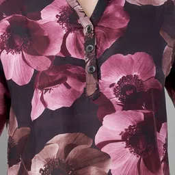 TITTLI Pack Of 2 Printed Mandarin Collar Relaxed Fit Tunic With Trousers Co-Ords image 4