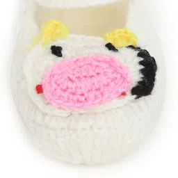 MayRa Knits Hand Knitted Animal Pattern Crochet Booties - White image 4