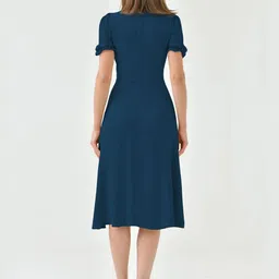 Sugathari Puff Sleeve Fit & Flare Midi Dress image 5