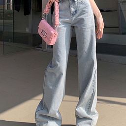 LULU & SKY Women Wide Leg High-Rise Mildly Distressed Jeans-picture-23