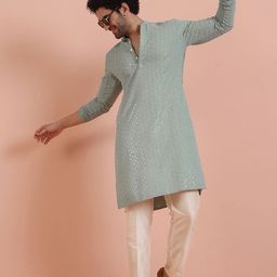 KISAH Men Ethnic Motifs Embroidered Thread Work Kurta-picture-49