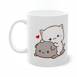 Mr UVD White & Grey Cartoon Characters Printed Ceramic Mug 350 ml-picture-37