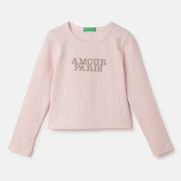 United Colors of Benetton Girls Typography Printed Applique T-shirt-picture-19