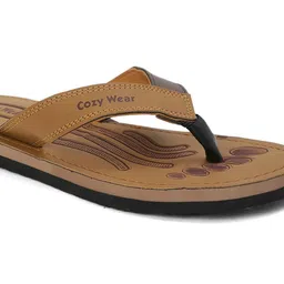 Cozy Wear Men Brown Flip Flops image 3