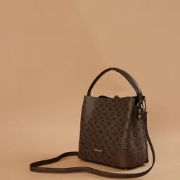 Ginger by Lifestyle PU Structured Shoulder Bag with Cut Work image 5