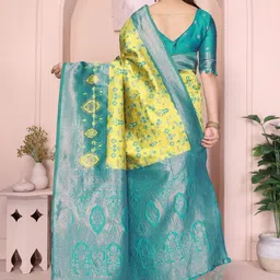 WOVENSTOCK Ethnic Motifs Zari Art Silk Handloom Kanjeevaram Saree image 2