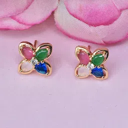 MEIRA JEWELLERY Artificial Stones Studded Floral Shaped Studs-picture-21