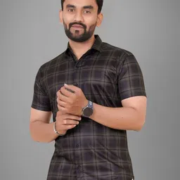 Metronaut Men Regular Fit Spread Collar Tartan Checked Elastane Casual Shirt-picture-28