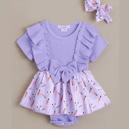 Hopscotch Bunny Print Headband Onesie image 1