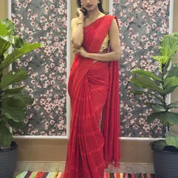 HELLA FASHIONS Striped Poly Georgette Saree-picture-39