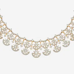 Kushal's Fashion Jewellery Gold-Plated Zircon Stone Studded Statement Necklace image 3