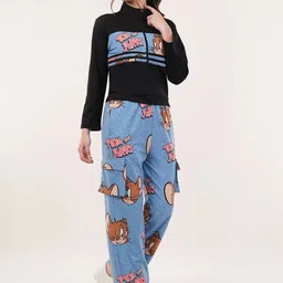 clobug Tom & Jerry Printed High Neck Sweatshirt With Cargo Trackpants image 5