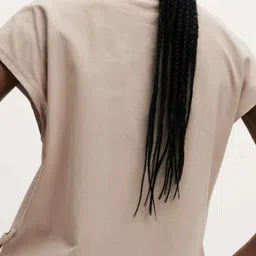 Marks & Spencer Women High Neck Raw Edge T-shirt image 3