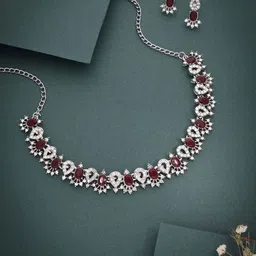 Anouk Silver-Plated American Diamonds Studded Jewellery Set-picture-12
