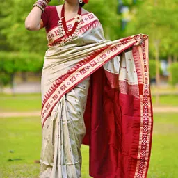 ETHNIC ODISHA HANDLOOM Ethnic Motifs Woven Design Sambalpuri Saree-picture-41