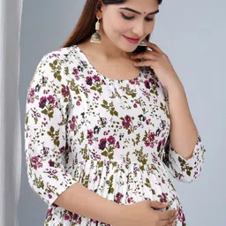 TANISHA Floral Print Maternity Fit & Flare Midi Dress image 2