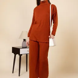 TYSORT Striped High-Neck Long Sleeves Top With Trousers-picture-14