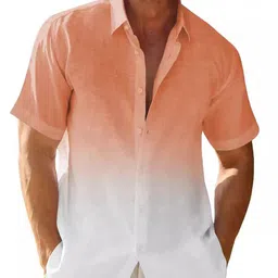 StyleCast Men Spread Collar Solid Cotton Casual Shirt image 1