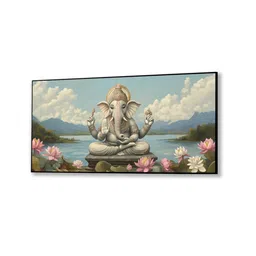 nestroots Canvas Framed Divine Ganesha Prosperity and Wisdom Wall Painting image 3