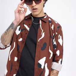 glitchez Cool Vibe Abstract Printed Relaxed Fit Shirt-picture-18