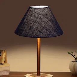 Devansh Blue Wood Abstract Shaped Table Lamp image 2