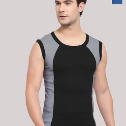 Sporto by Macho Men Pack Of 2 Cotton Colourblocked Gym Vest-picture-35