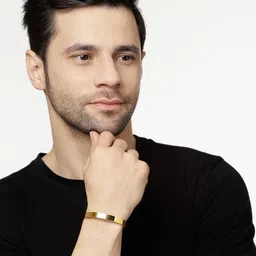 Anouk Men Gold-Plated Stainless Steel Cuff Bracelet image 3