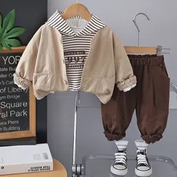 StyleCast x Revolte Boys Striped T-shirt and Shirt and Trousers Set-picture-50