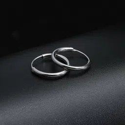 GIVA Men 925 Sterling Silver Rhodium-Plated Circular Hoop Earrings-picture-50