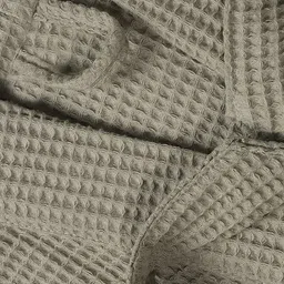 HotGown Olive Green Textured Pure Cotton Waffle Bathrobe image 4