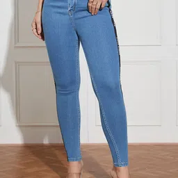 Miss Chase Women Skinny Fit High-Rise Stretchable Dripstone Not Drip Twill Denim Jeans-image-46