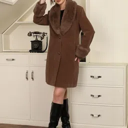 Roadster Women Solid Woollen Long Sleeves Coat-image-33
