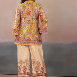 LABEL AARNA Golden Heritage Women Silk Crepe With Digital Print Co-ord Set image 5