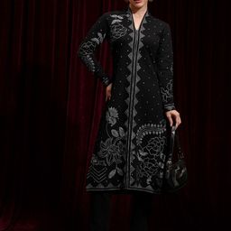 Vishudh Ethnic Motifs Printed V-Neck Long Sleeves Straight Kurta with Trousers-picture-40