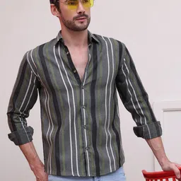 Indian Needle Men Classic Opaque Striped Casual Shirt-picture-25
