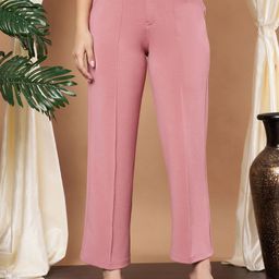 Moda Rapido Women Relaxed Straight Fit High-Rise Easy Wash Parallel Trousers-picture-16