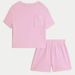 Marks & Spencer Kids Round Neck T-shirt & Shorts Night Suits-picture-18