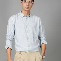 British Club Smart Slim Fit Tropical Printed Cotton Casual Shirt-image-53