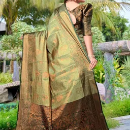 jayant creation Green Art Silk Barasi Sarees image 2