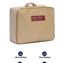 Monte Carlo White & Pink Floral Printed Heavy Winter Single Bed Blanket 852 GSM image 4