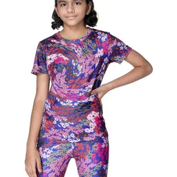 UMILDO Girls Floral Printed Round Neck T-Shirt-picture-38