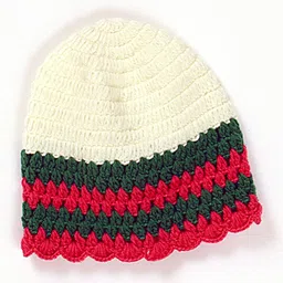 USHA ENTERPRISES Short Sleeves Floral Design Dress With Cap & Booties - White image 5