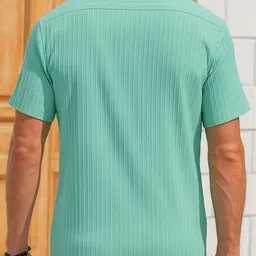 Kasendra Men Comfort Fit Textured Spread Collar Casual Shirt image 3