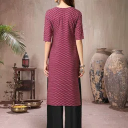 Ethnic basket Women Multicoloured Poly Crepe Kurta Sets image 5