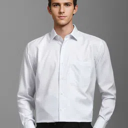 Luxure by Louis Philippe Men Classic Spread Collar Checked Cotton Formal Shirt-picture-41